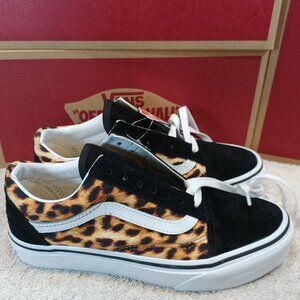 Vans Men's 4/Women's 5.5 Old Skool Leopard Black/True White VN0A4U3B3I6